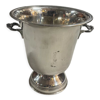 Champagne bucket in silver metal