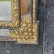 Brass and blackened wood mirror in Louis XVI style circa 1880.