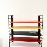 Étagère murale en métal Tomado De Stijl vintage originale (5 étagères), milieu du siècle
