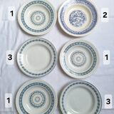 St Amand blue soup plates, Ironstone