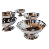 6 classic ice cream or Macedonian stainless steel bowls