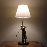 Brass golfer lamp