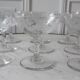 Set of 9 champagne glasses in crystal engraved XIXth