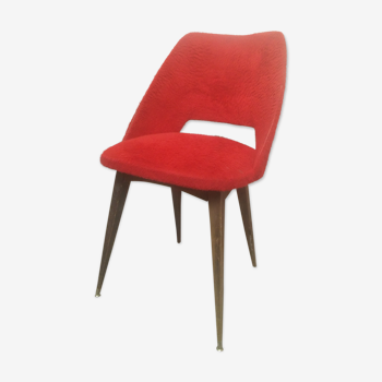 Moumoute chair chair, sixties, vintage red 60