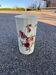 Antique twisted earthenware vase circa 1920, decorated with flowers