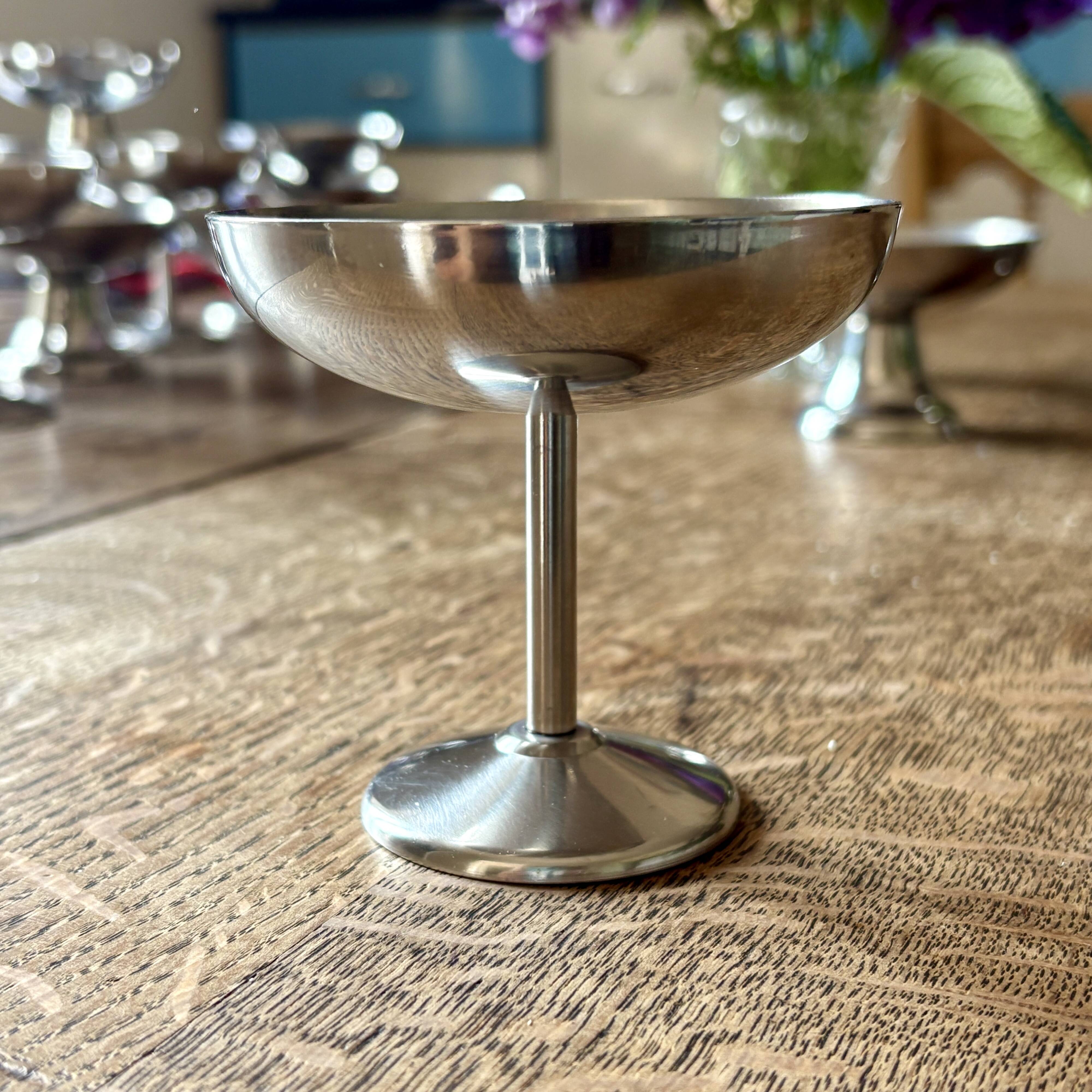 Set of 16 vintage stainless steel dessert cups