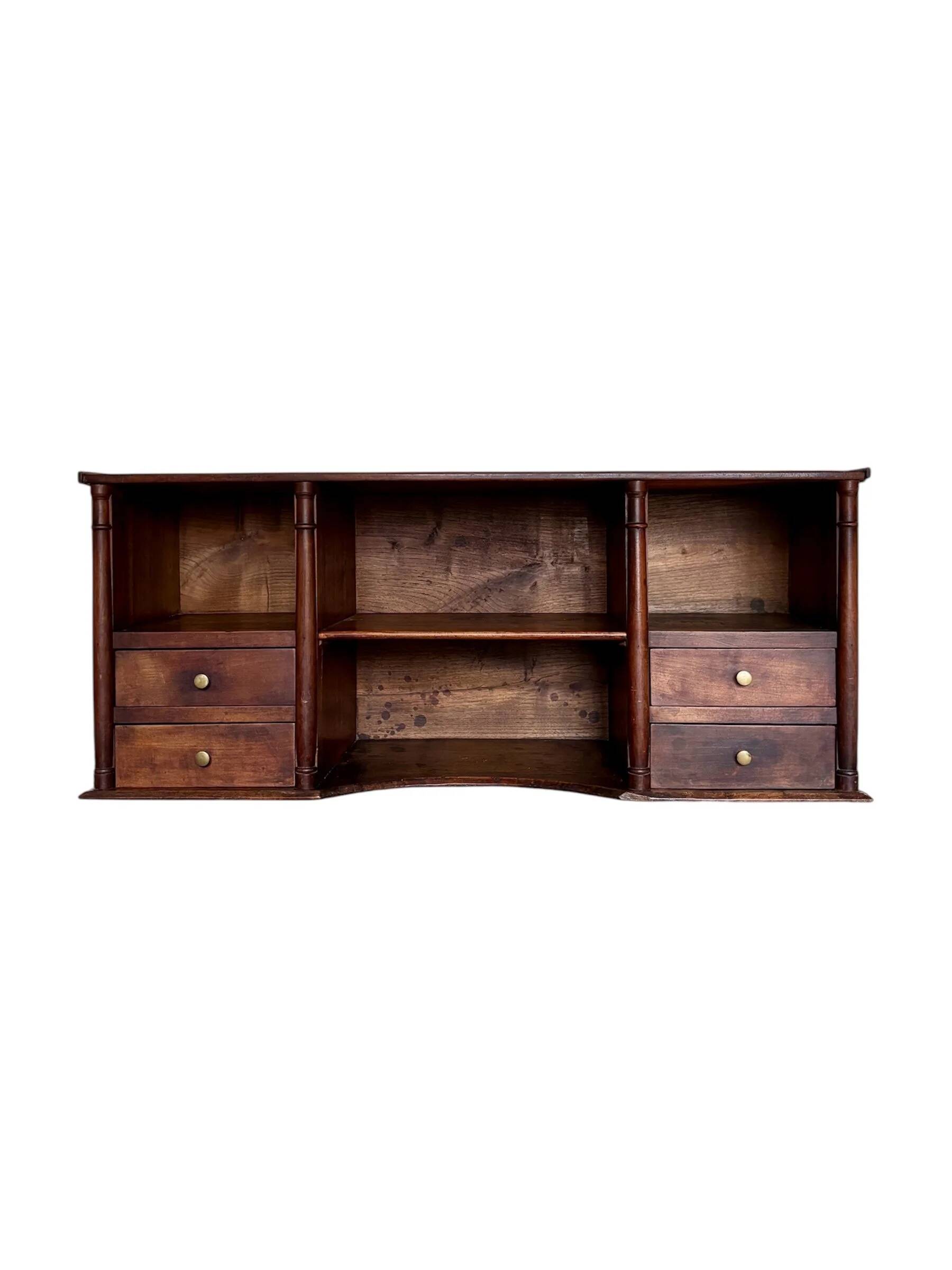 Meuble de rangement, cabinet 4 tiroirs en bois foncé