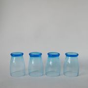set of 4 art deco turquoise water glasses 1930