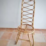 Chaise en rotin vintage