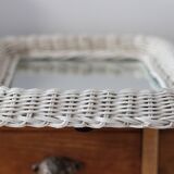 Vintage rattan mirror