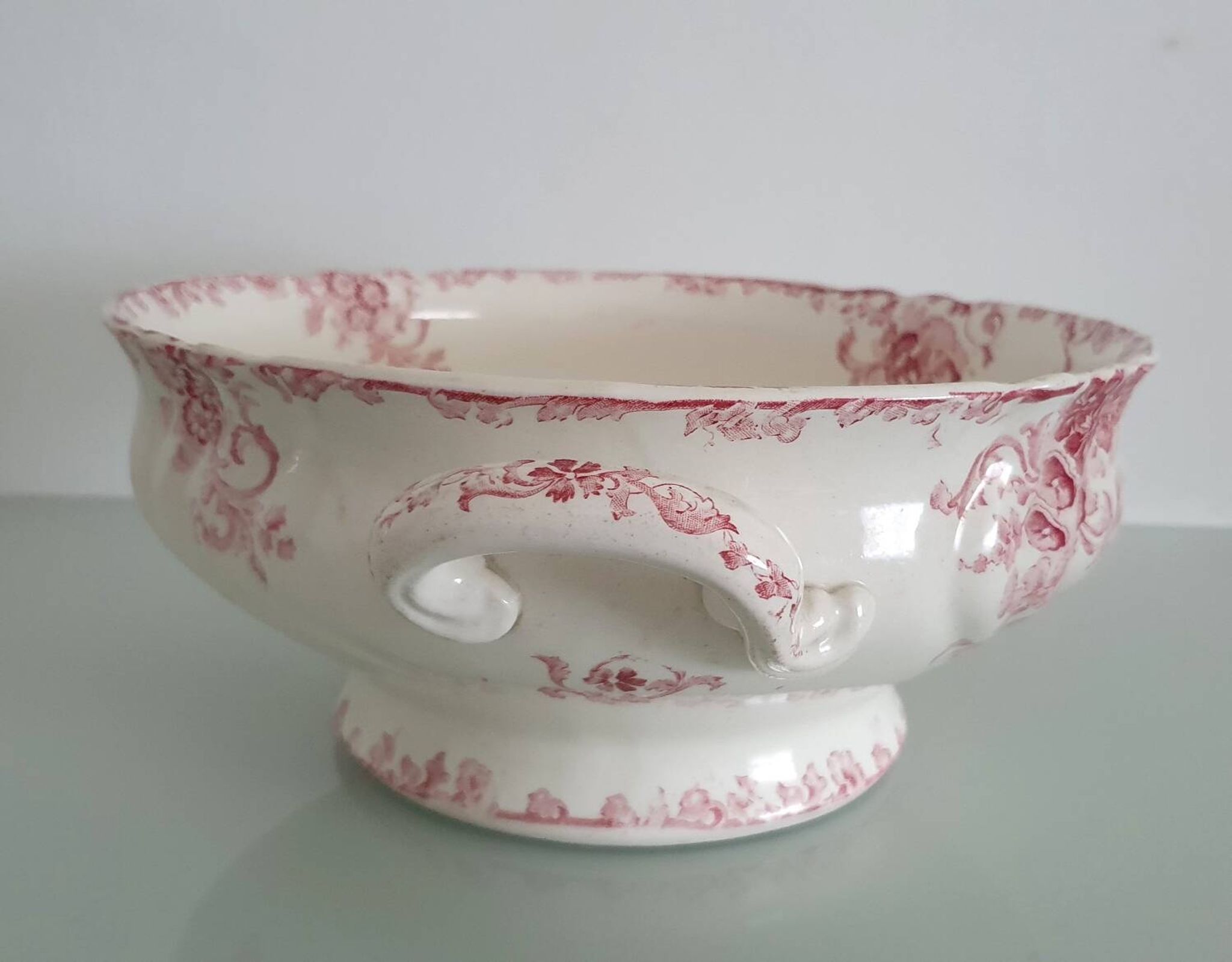 Large salad bowl, Longwy Enamels, Beauvais model - 1930s
