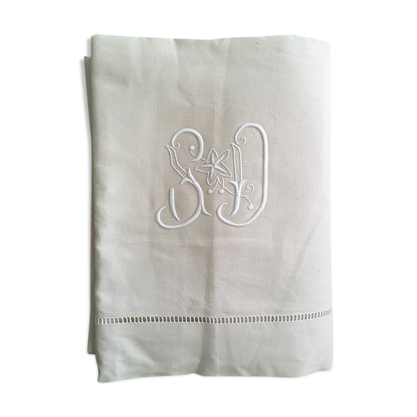 Monogrammed métis cotton sheet S D