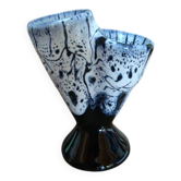 Vase double en céramique émaillée vintage