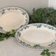 Pair of antique oval earthenware dishes from Choisy-le-Roi