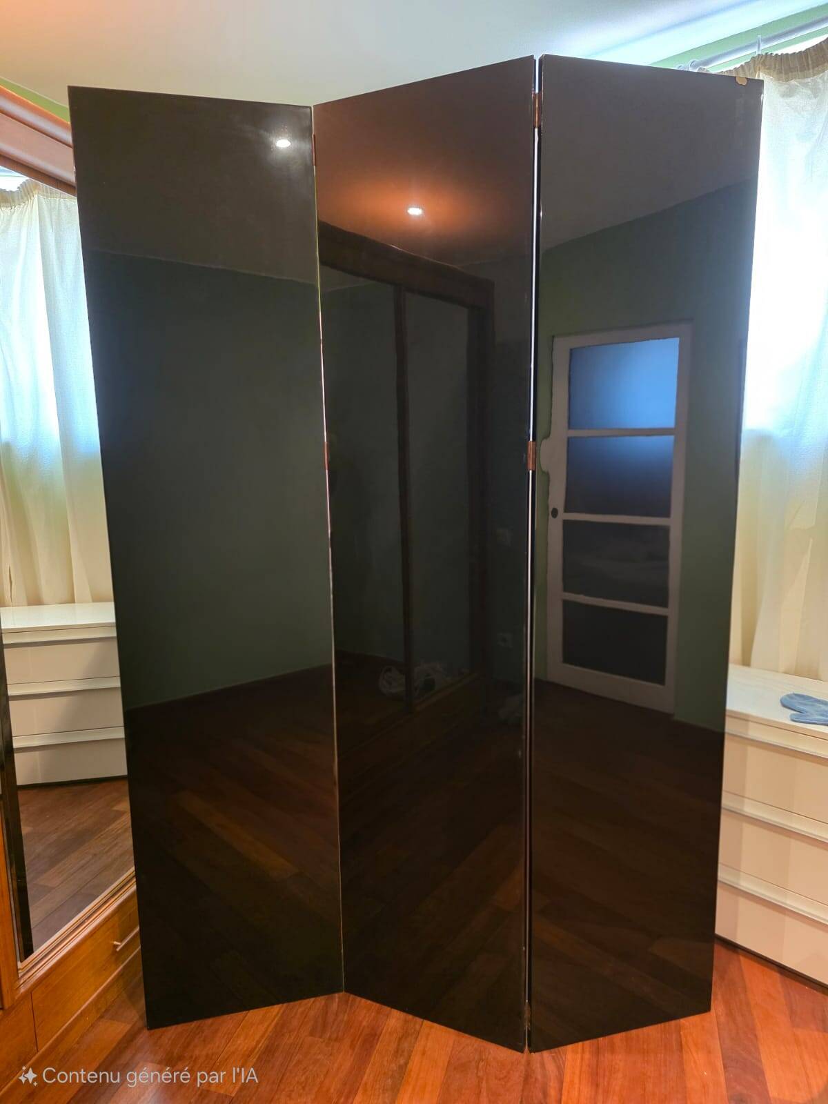 Black lacquered screen