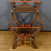 Fauteuil Dagobert en Noyer, style Médiéval – Fin XIXe