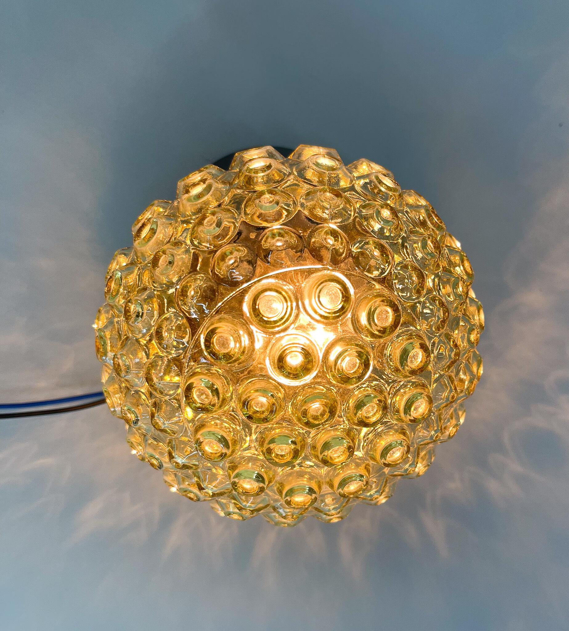 Mid-century bakelite & pressed glass wall lamp, czechoslovakia, 1950's