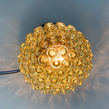 Mid-century bakelite & pressed glass wall lamp, czechoslovakia, 1950's