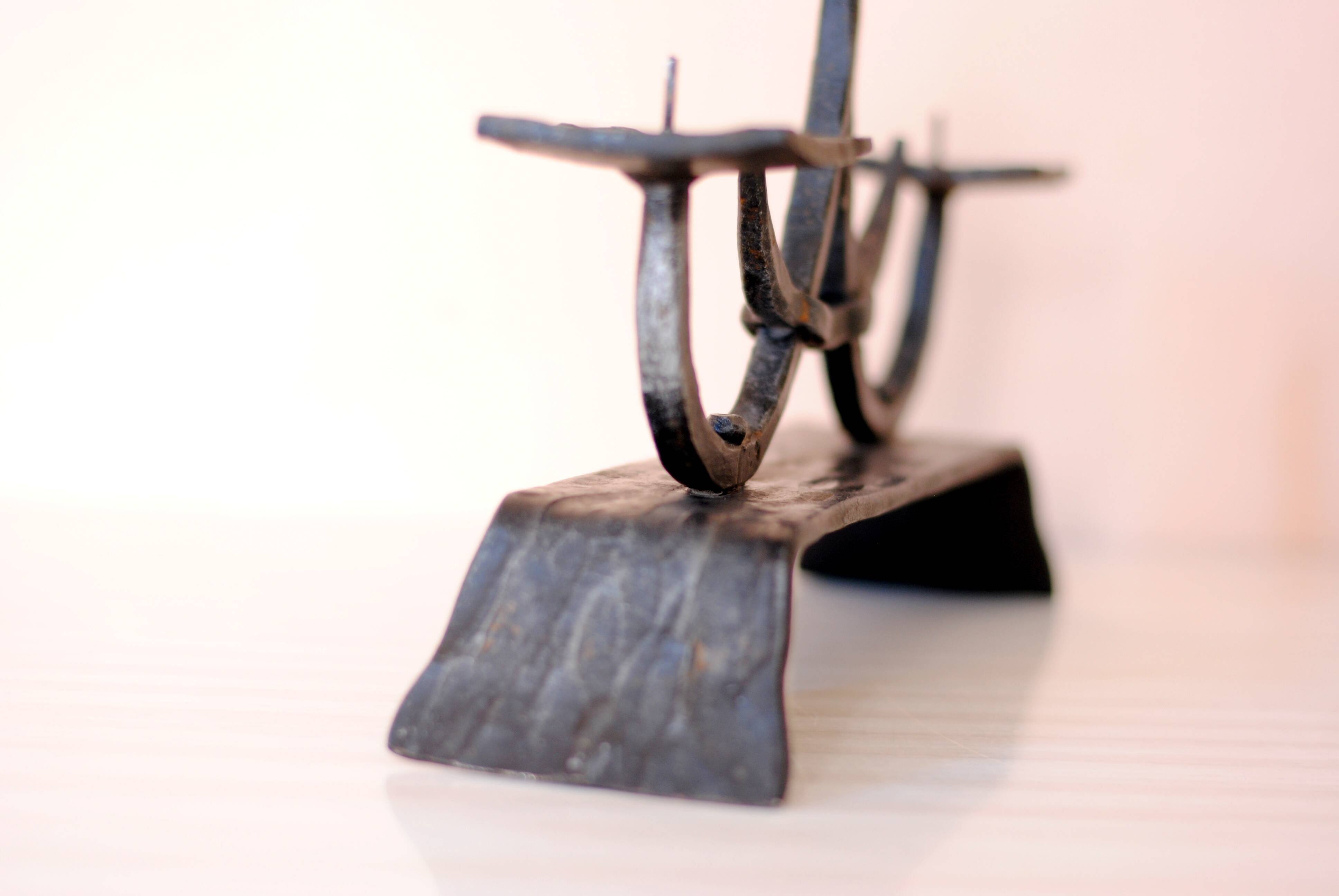 Vintage Wrought Iron Candle Holder, France, 1960s