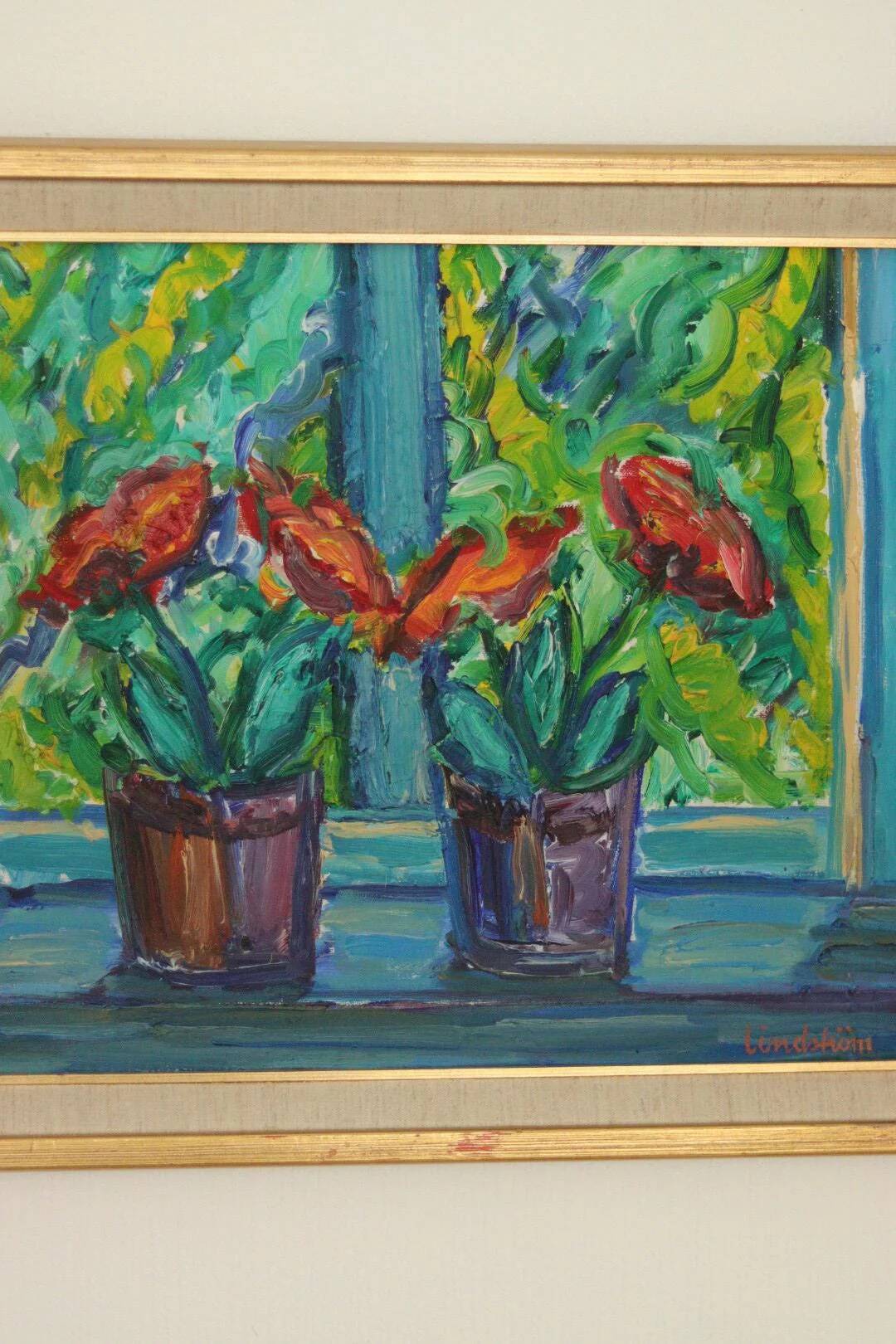 Oil on canvas "Fönster", Knut Lindström 1973