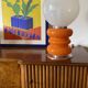 Space Age Orange Murano glass table lamp 1970s