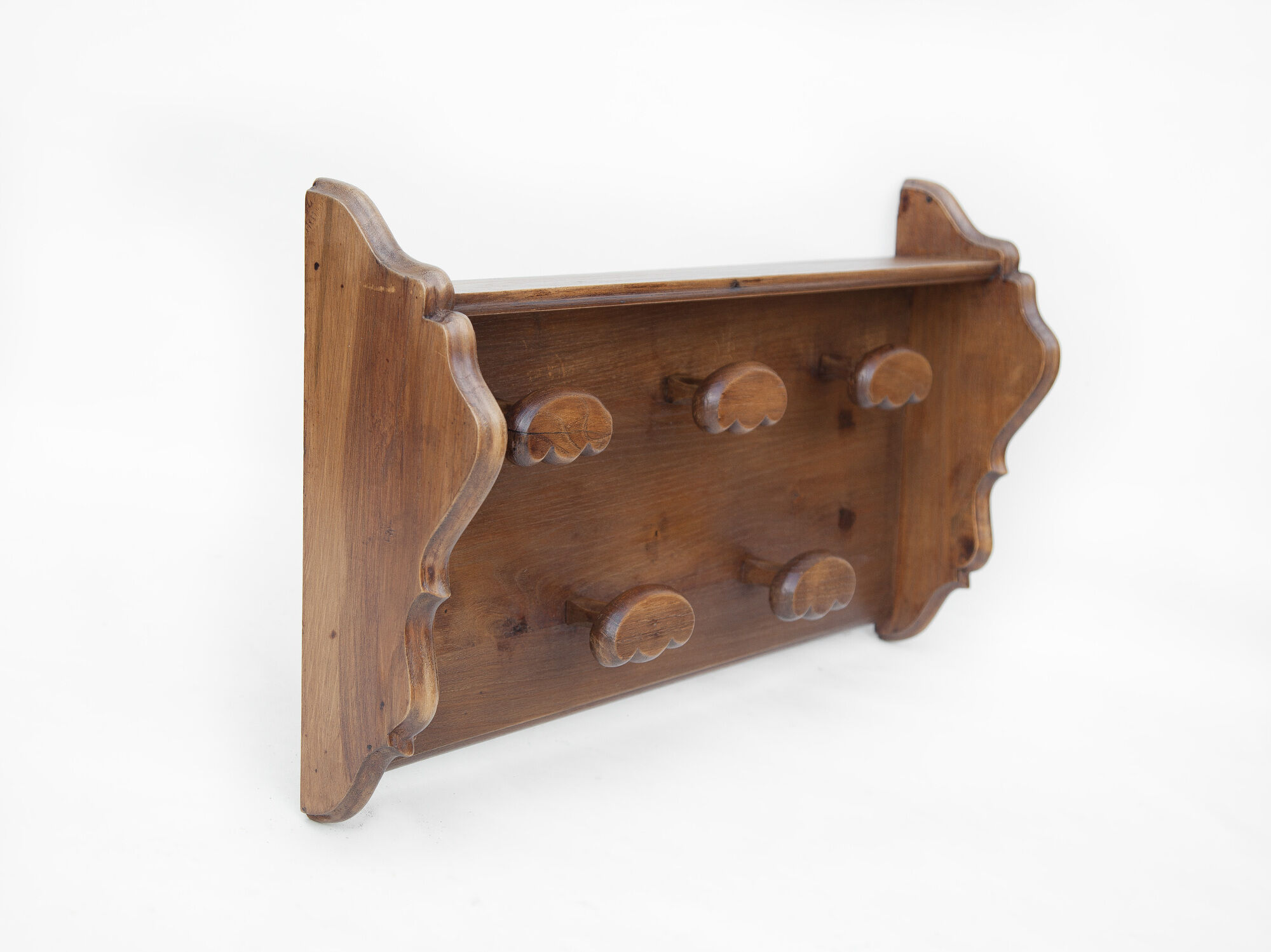 Vintage coat rack, wall-mounted wooden coat rack, 5 hooks, rustic, cloakroom, coat hanger, rack