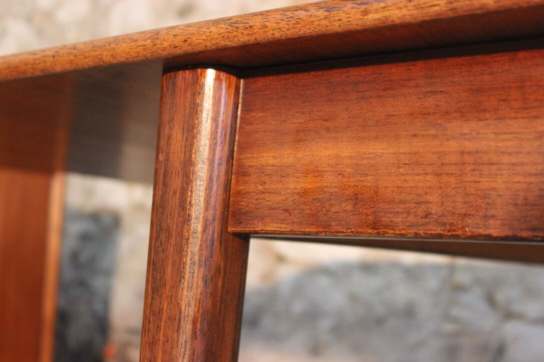 Extendable dining table "flip-top"/"wallet" Scandinavian vintage teak by Nils Jonsson for TROEDS