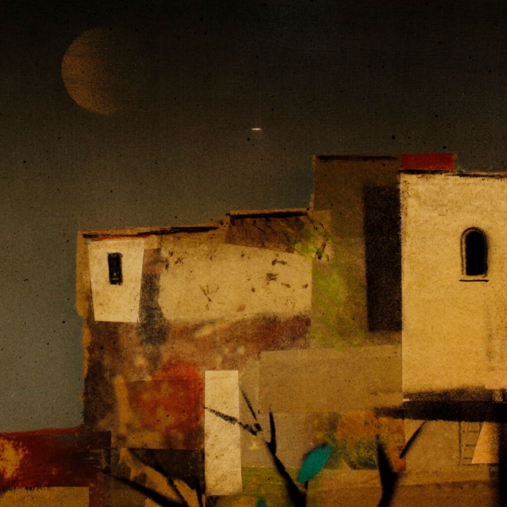 Italian painting depicting city district