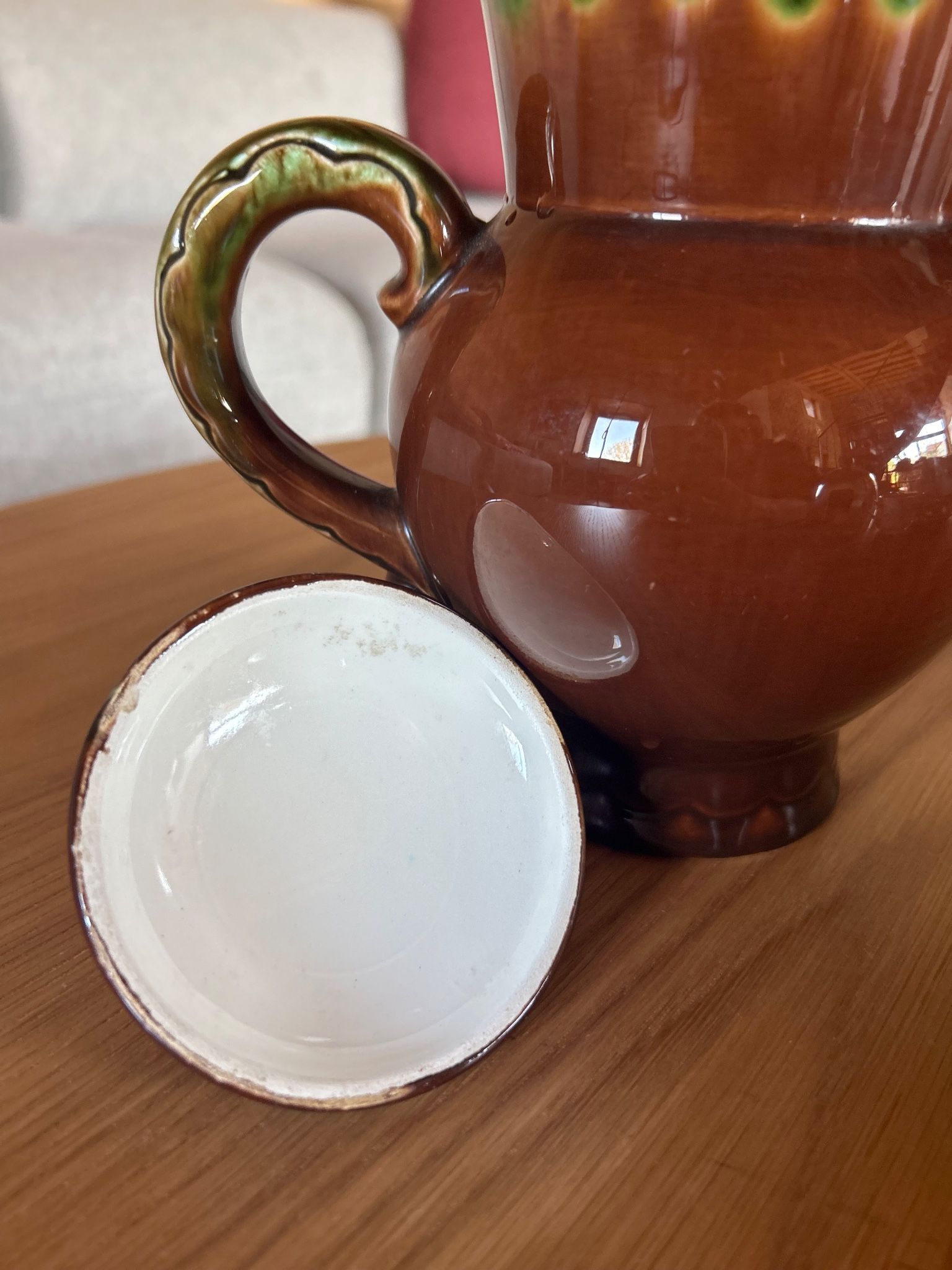 Large jug / enamelled earthenware teapot with a flambé glaze — Soviet design