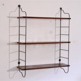 Vintage teak and metal shelf 1960
