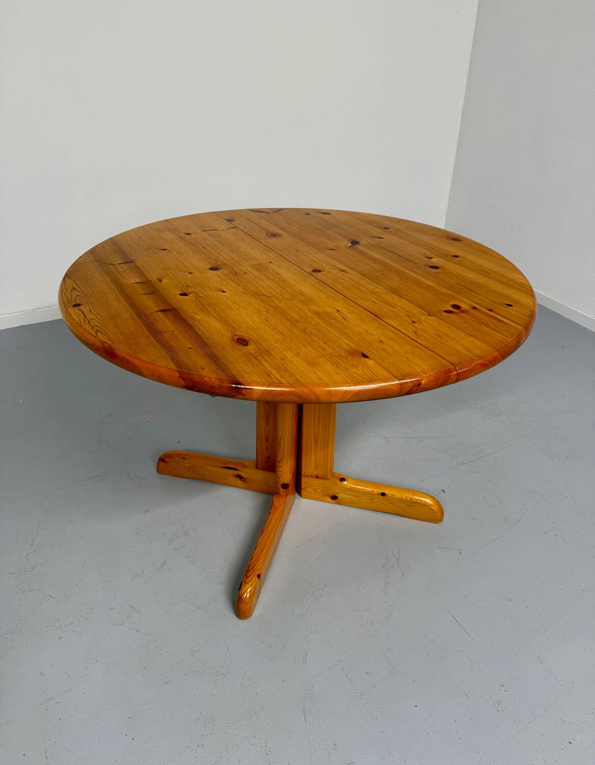 Vintage solid pine table, Scandinavian design by Rainer Daumiller, 1970s