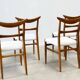 Set of six walnut Lübke dining chairs