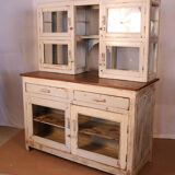 Merchant counter in Burmese teak with original white patina