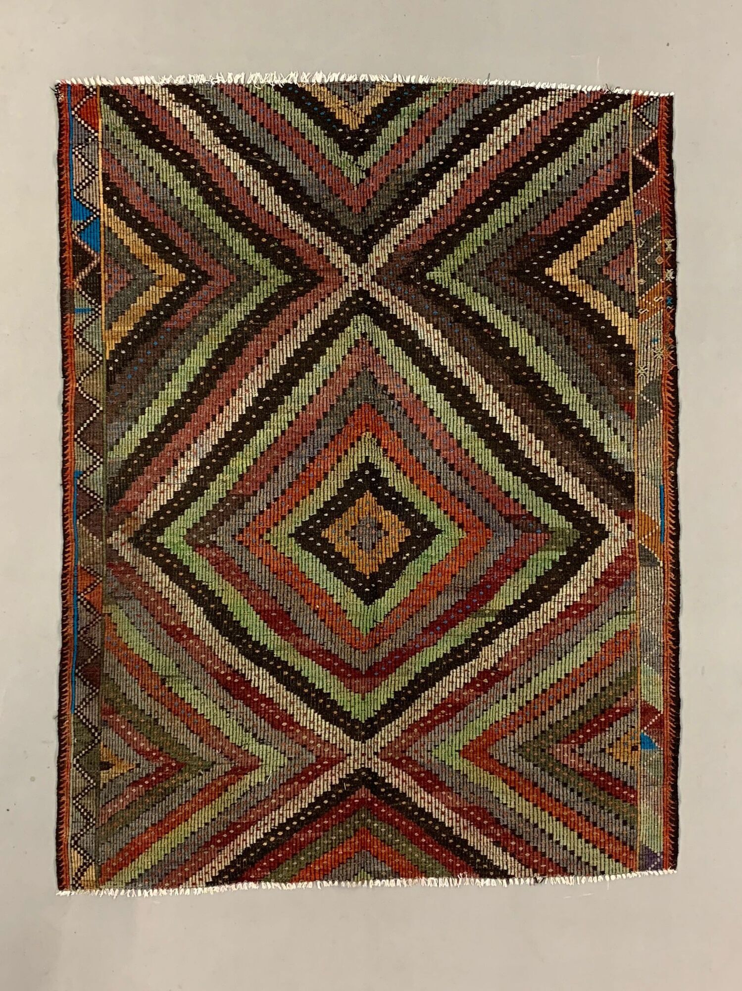 Large Vintage Turkish Kilim Rug 280x215 cm Wool Jajim Kelim