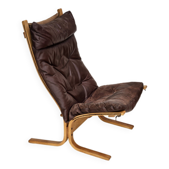 1970’s, Norwegian design, "Siesta" lounge chair by Ingmar Relling, leather, bentwood.