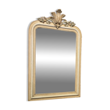 Miroir à fronton sculpté, stuc et bois peint de style Napoléon III - début