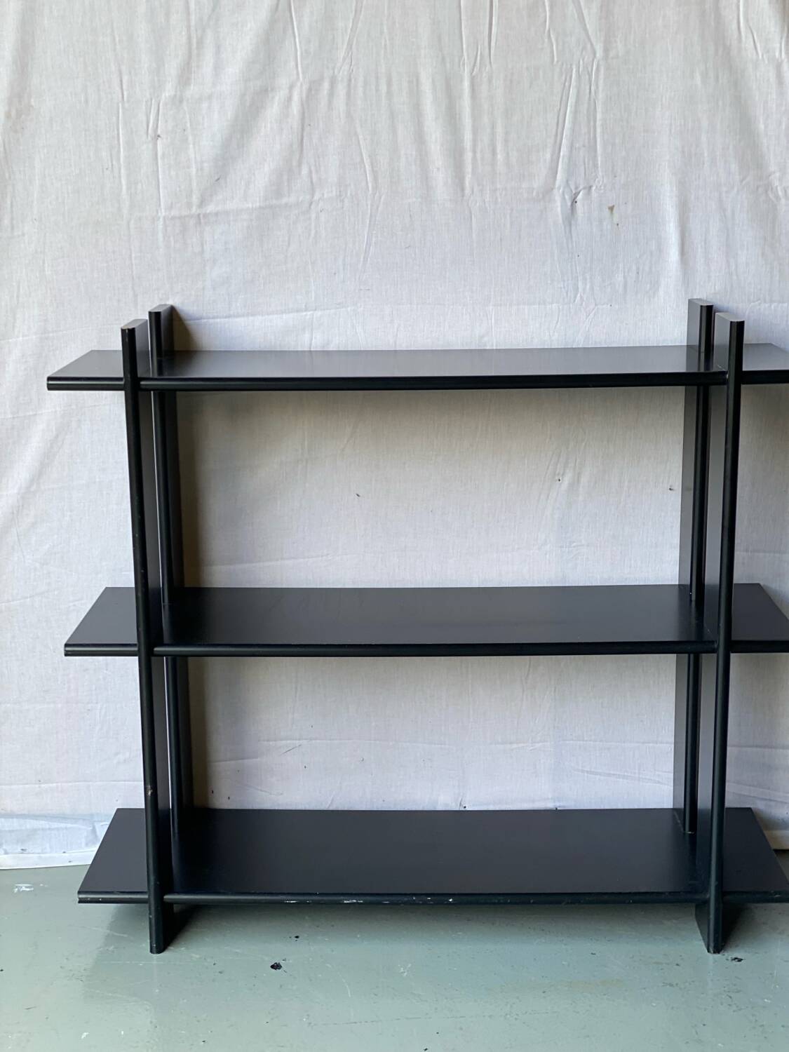 Vintage black satin lacquered shelf