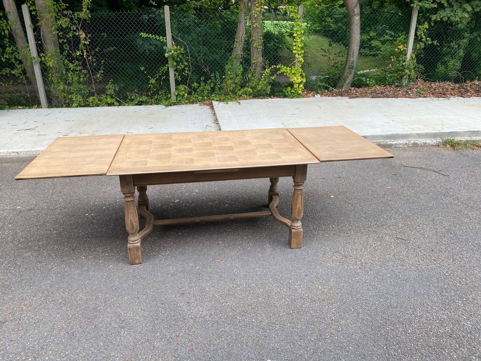 Table à manger de ferme extensible rénovée en bois 260cm du 19ème