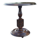 Side table, solid wood pedestal table, 1960s