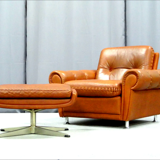 Armchair - Ottoman leather 1960