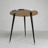 Round tiled table with mosaic, dining table, kitchen table, 1950s