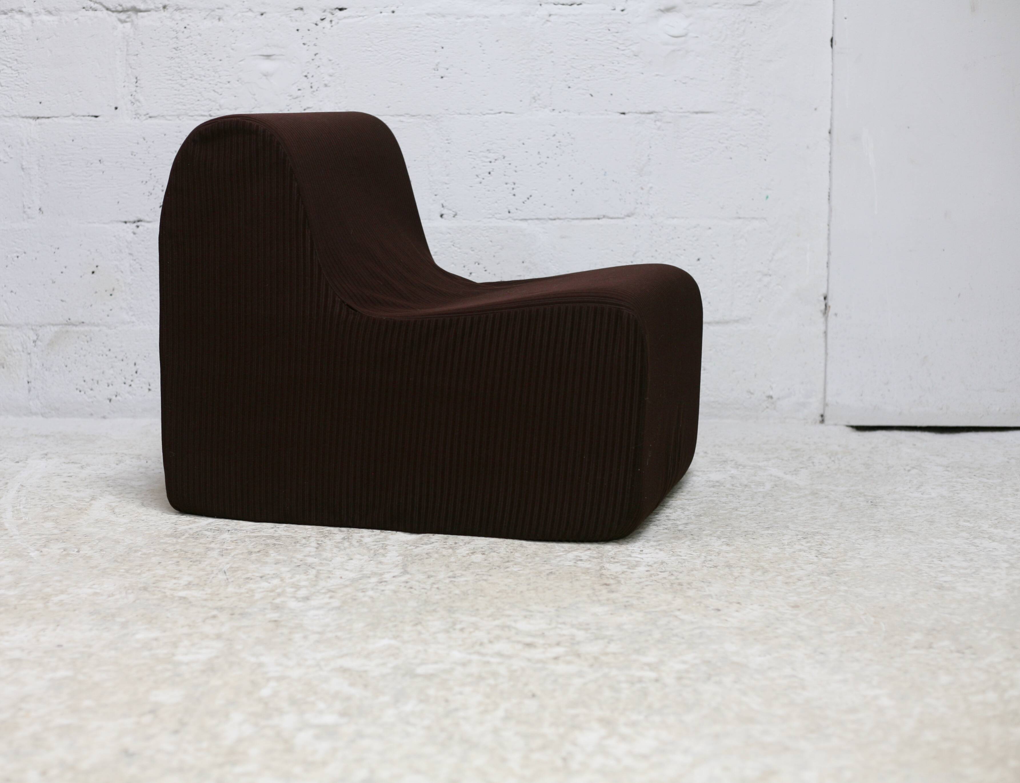 Chair, foam and velvet. Circa 1970