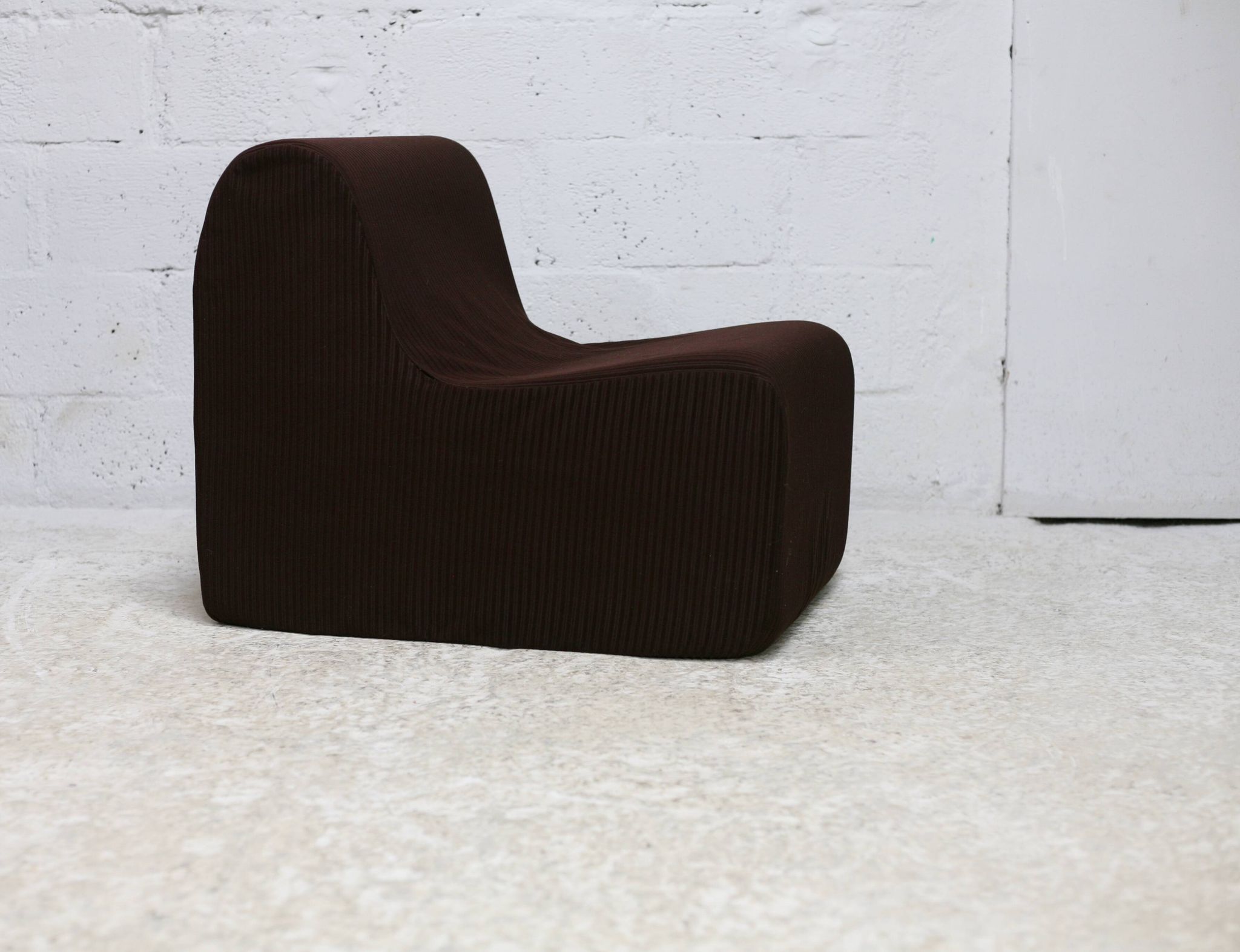 Chair, foam and velvet. Circa 1970