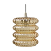 Suspension cylindre vintage verre ambré soucoupes empilées