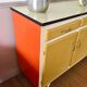 Buffet mado formica jaune moutarde pieds compas vintage