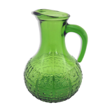 Emerald green molded glass pitcher - Bormioli Fidenza Vitraria Italy - vintage 60s