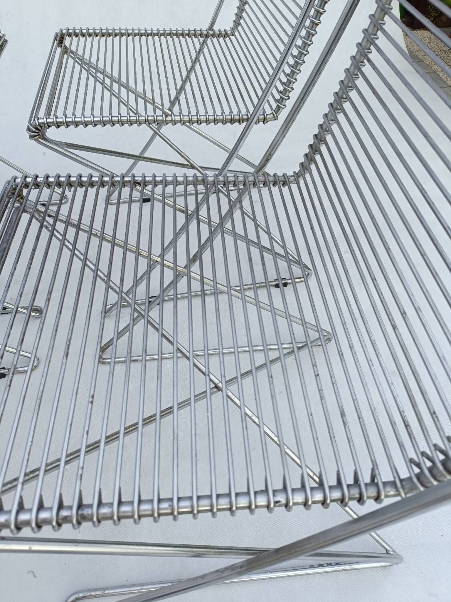 4 wire chairs by Till Behrens for Schlubach