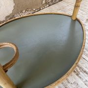 Desserte, table roulante en rotin années 60