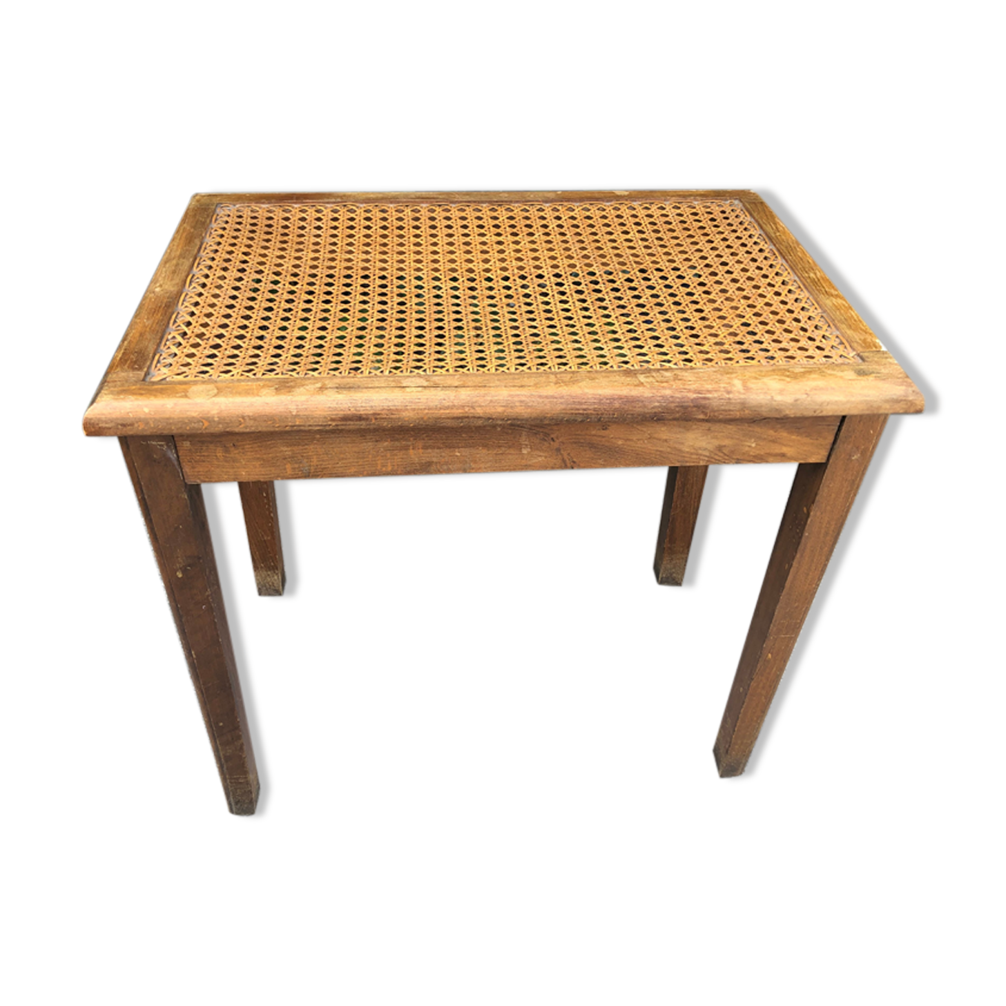 Wooden piano bench and vintage canning