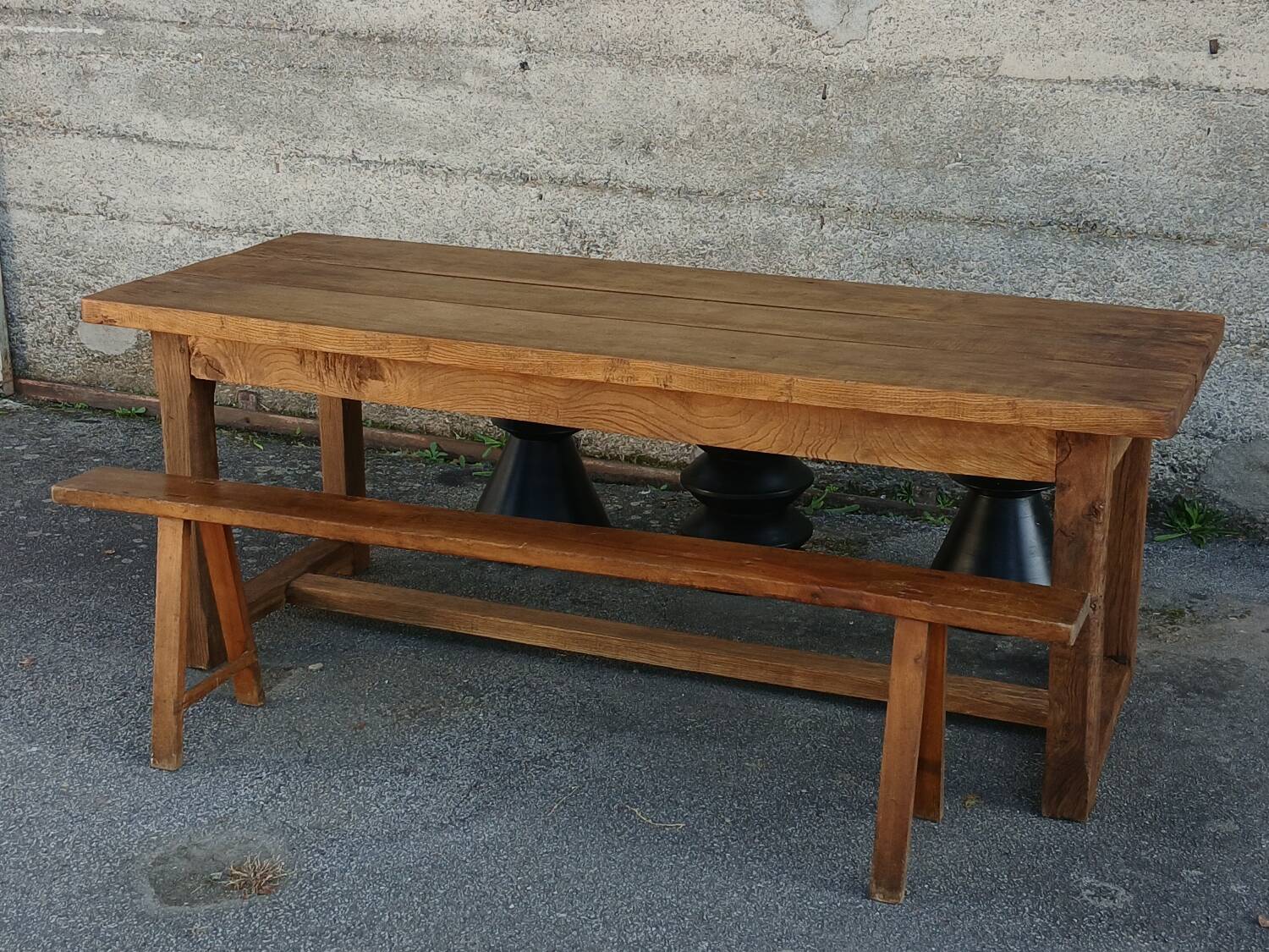 Solid oak farmhouse table